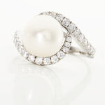 Bague Loris Argent Blanc Perle De Culture Et Oxyde De Zirconium - Bagues solitaires Femme | Histoire d&rsquo;Or