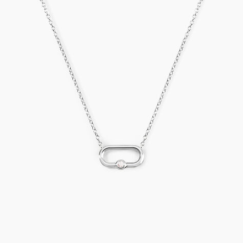 Collier Infini Pop Argent Blanc Oxyde De Zirconium - Colliers fantaisie Femme | Histoire d&rsquo;Or