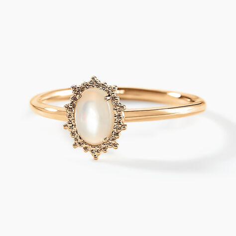 Bague Vintage Love Plaqué Or Jaune Pierre De Lune - Bagues solitaires Femme | Histoire d’Or