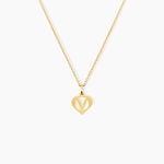 Pendentif Eudocie Coeur Lettre Or Jaune - Pendentifs Famille | Histoire d&rsquo;Or