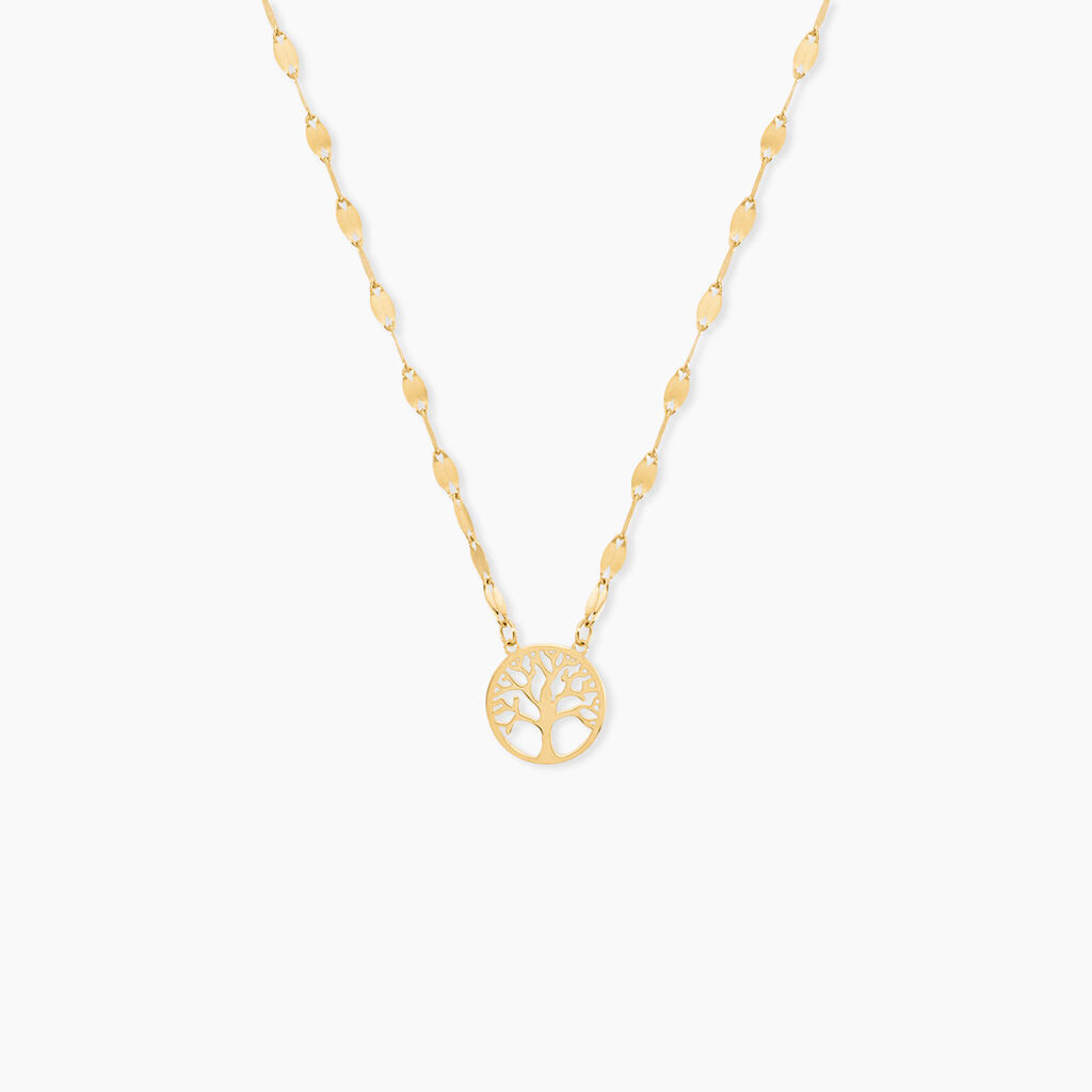 Collier Aulnia Argent Dor&eacute; A L'Or 750/1000 - Bijoux sans pierre Femme | Histoire d&rsquo;Or
