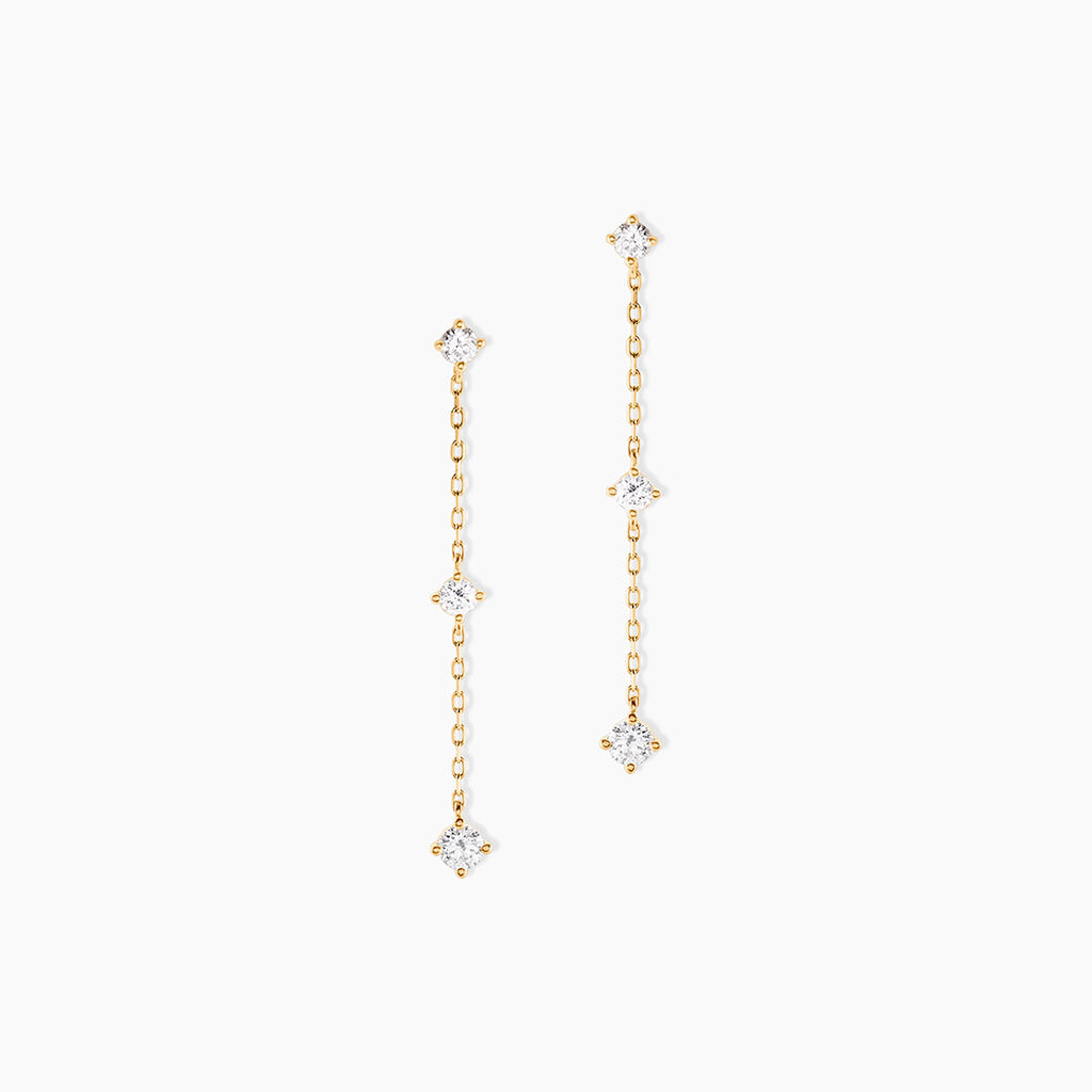 Boucles D'Oreilles Pendantes Madhav Or Jaune Diamant Synth&eacute;tique - Boucles d'oreilles pendantes Femme | Histoire d&rsquo;Or