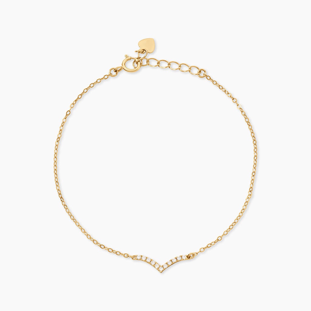 Bracelet Mohini Argent Dor&eacute; A L'Or 750/1000 Oxyde De Zirconium - Bracelets Femme | Histoire d&rsquo;Or