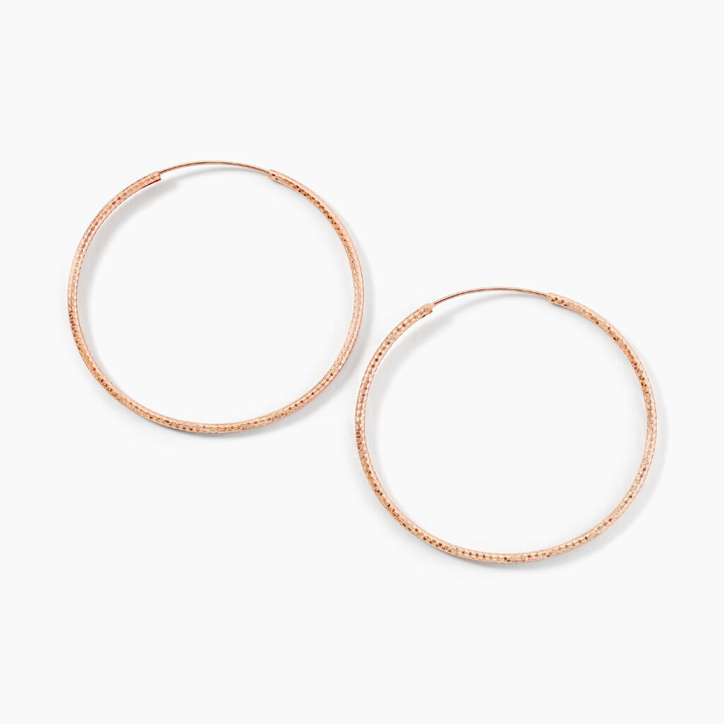 Creoles Argent Rose Agathe - Boucles d'oreilles créoles Femme | Histoire d’Or