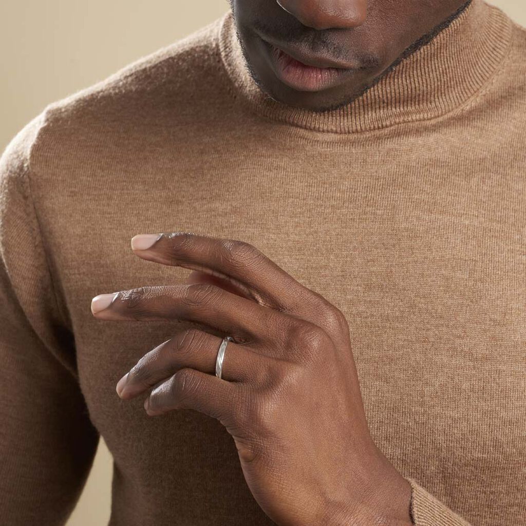 Alliance Samiha Ruban Plat Or Blanc - Alliances Unisex | Histoire d’Or