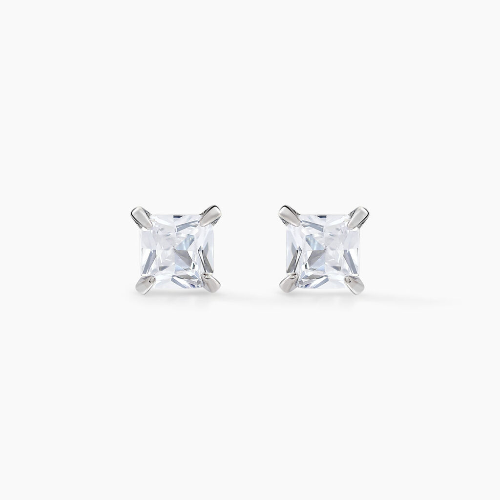 Boucles D'oreilles Puces Alys Argent Blanc Oxyde De Zirconium - Boucles d'oreilles fantaisie Femme | Histoire d’Or