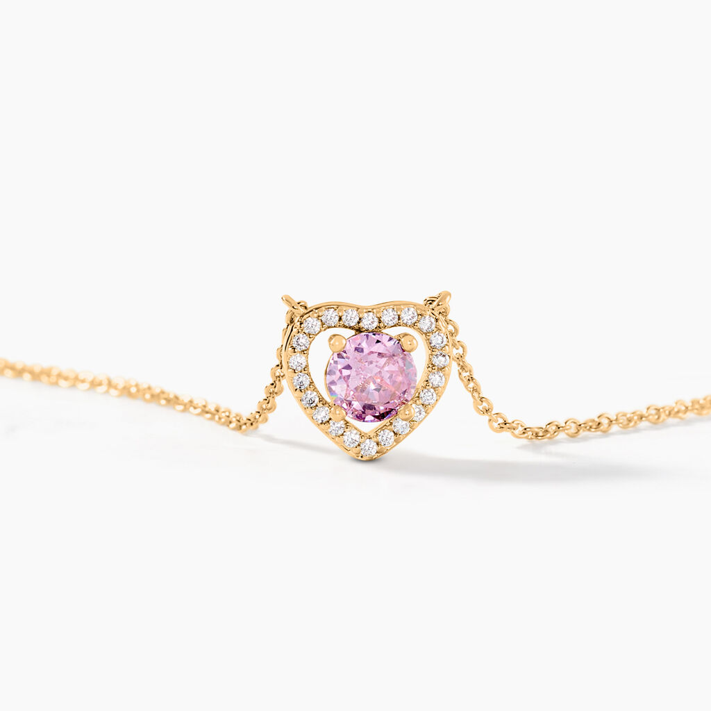 Collier Plaqu&eacute; Or Jaune Alais Oxyde De Zirconium - F&ecirc;te des m&egrave;res Femme | Histoire d&rsquo;Or