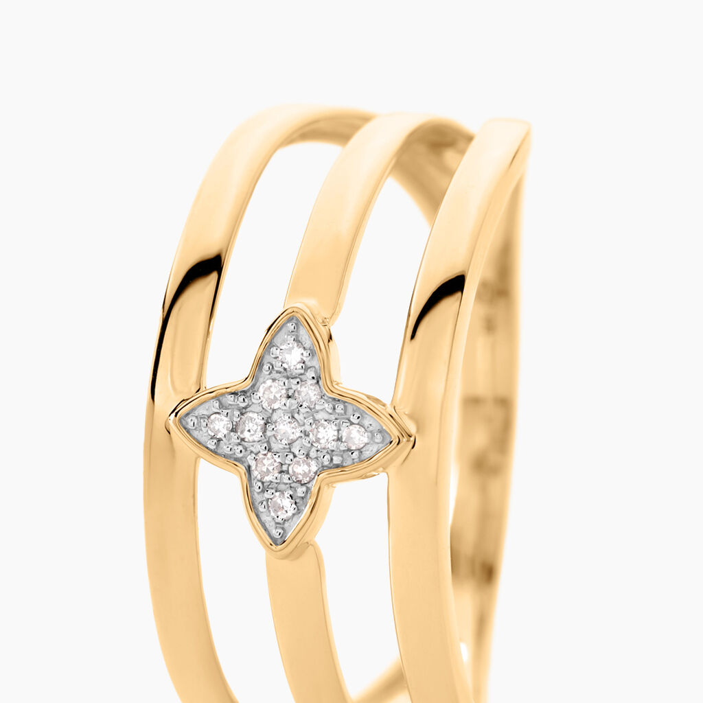 Bague Delicatesse Or Jaune Diamant - Bagues avec pierre Femme | Histoire d’Or