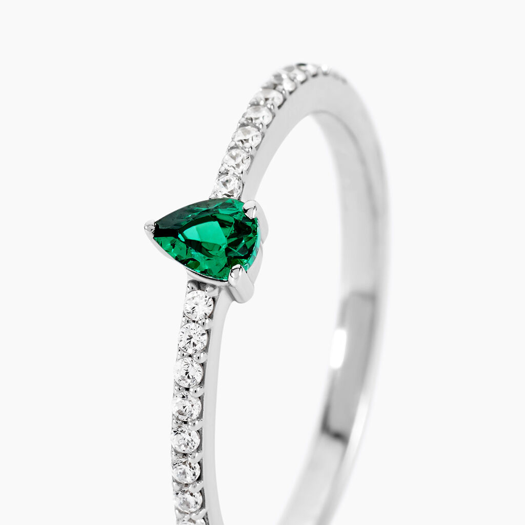 Bague Clova Argent Blanc Oxyde De Zirconium - Bagues solitaires Femme | Histoire d&rsquo;Or
