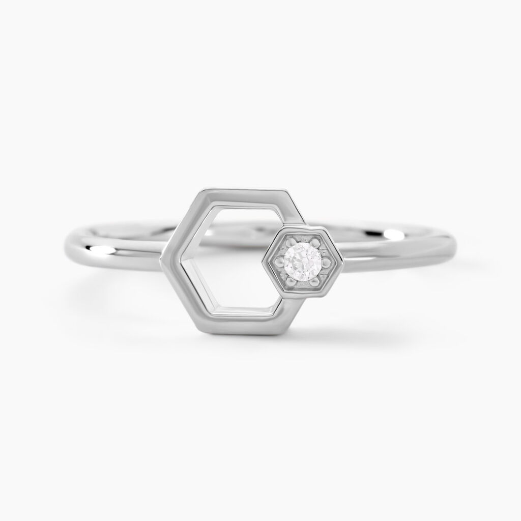 Bague Bee Good Argent Blanc Oxyde De Zirconium - Bagues avec pierre Femme | Histoire d’Or