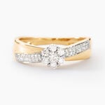 Bague Magnolia Croisee Or Jaune Diamant - Bagues avec pierre Femme | Histoire d&rsquo;Or