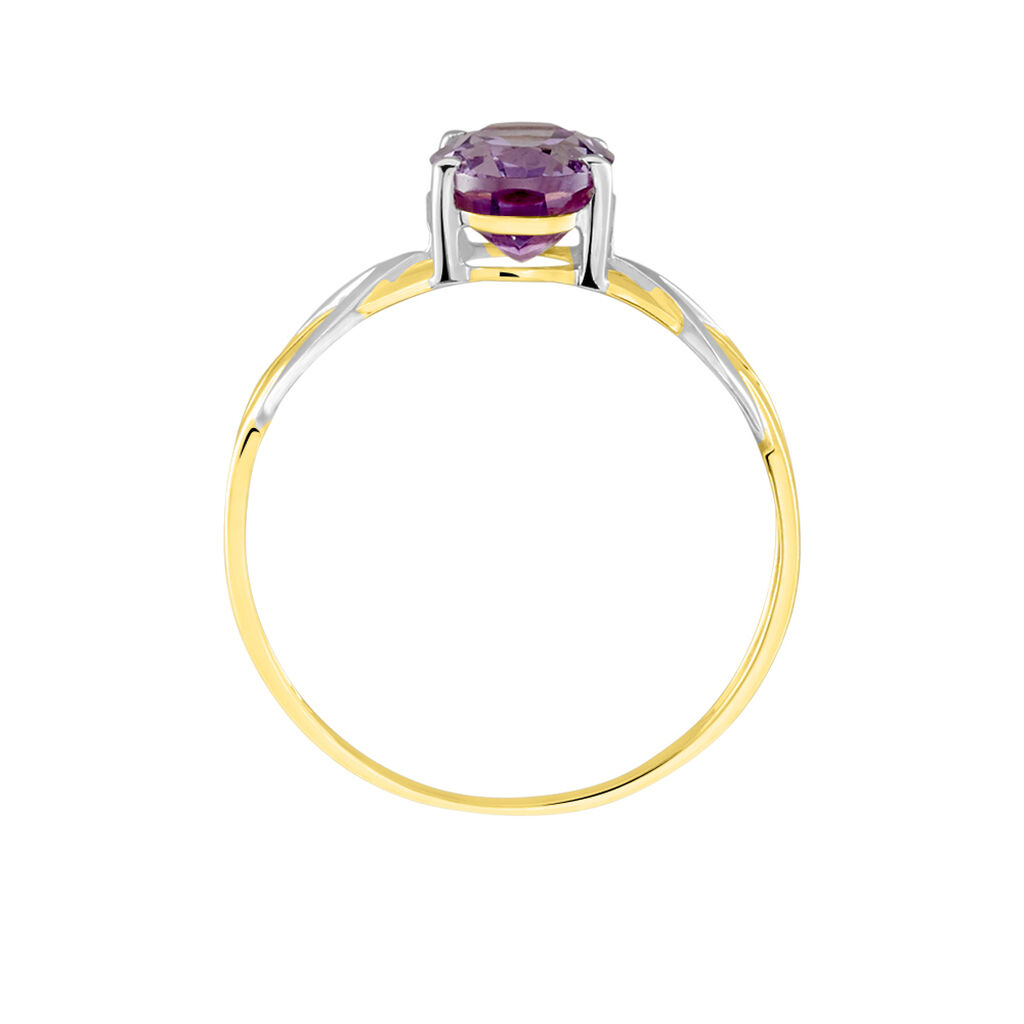 Bague Or Bicolore Bonnie Améthyste - Bagues solitaires Femme | Histoire d’Or