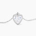 Collier Coeur Serti Clos Or Blanc Oxyde De Zirconium