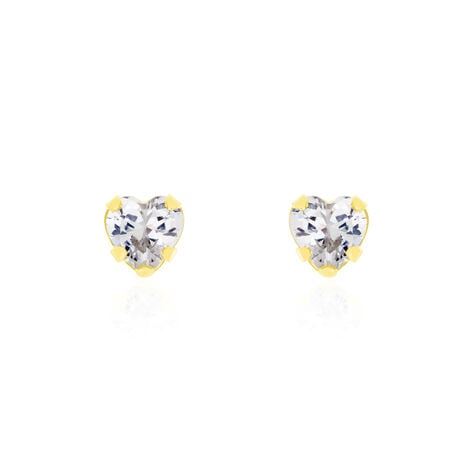 Boucles D'oreilles Puces Daria Coeur Or Jaune Oxyde - Clous d'oreilles Femme | Histoire d’Or