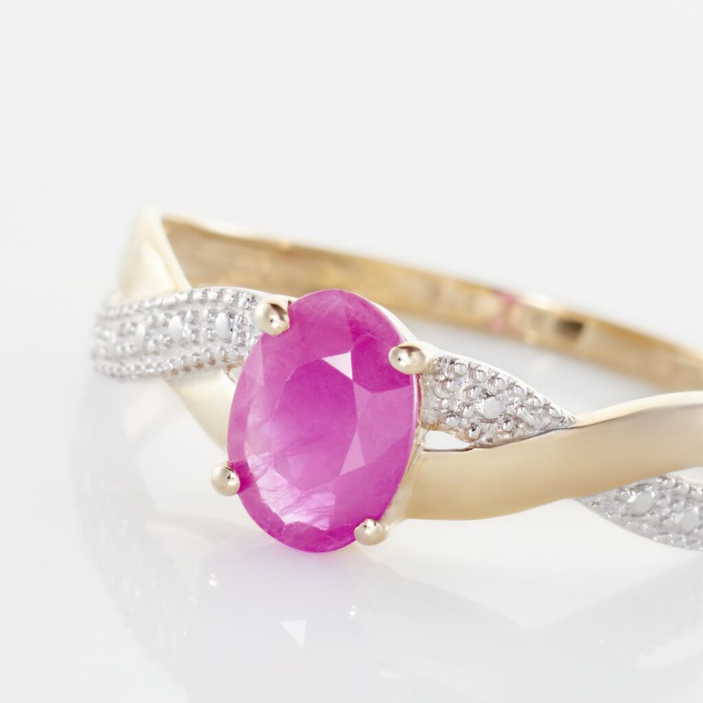 Bague Or Jaune Candice Rubis - Bagues solitaires Femme | Histoire d&rsquo;Or