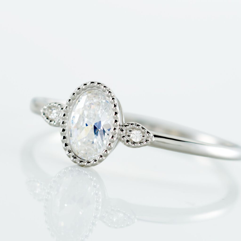 Bague Argent Blanc Afonso Oxyde De Zirconium - Bagues solitaires Femme | Histoire d’Or