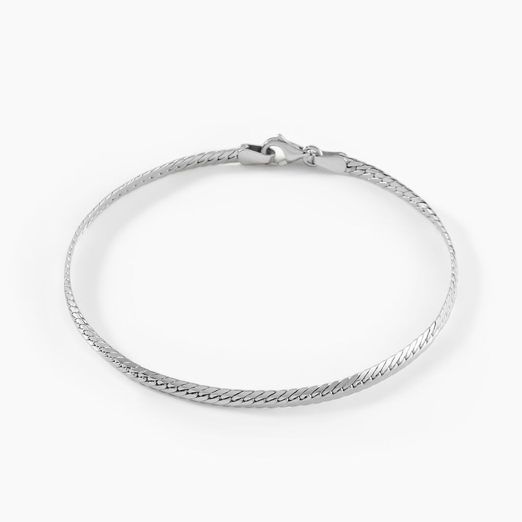 Bracelet Izel Maille Anglaise Or Blanc - Bracelets cha&icirc;ne Femme | Histoire d&rsquo;Or
