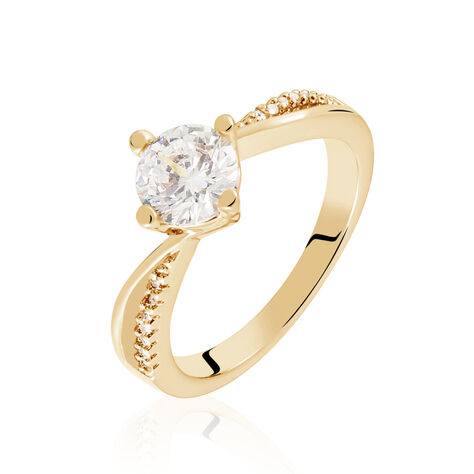 Bague Solitaire Sarah-lee Plaqué Or Jaune Oxyde De Zirconium - Bagues solitaires Femme | Histoire d’Or