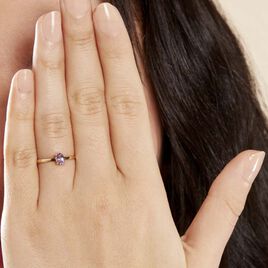 Bague Lily Or Jaune Amethyste - Bagues solitaires Femme | Histoire d’Or