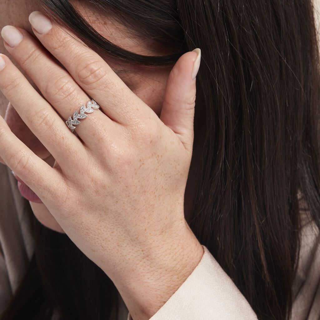 Bague Argent Blanc Cynome Oxydes De Zirconium - Bagues avec pierre Femme | Histoire d’Or
