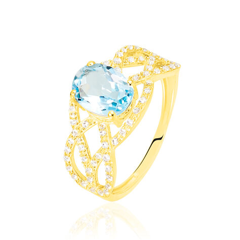 Bague Tina Or Jaune Topaze Et Oxyde De Zirconium - Bagues solitaires Femme | Histoire d&rsquo;Or