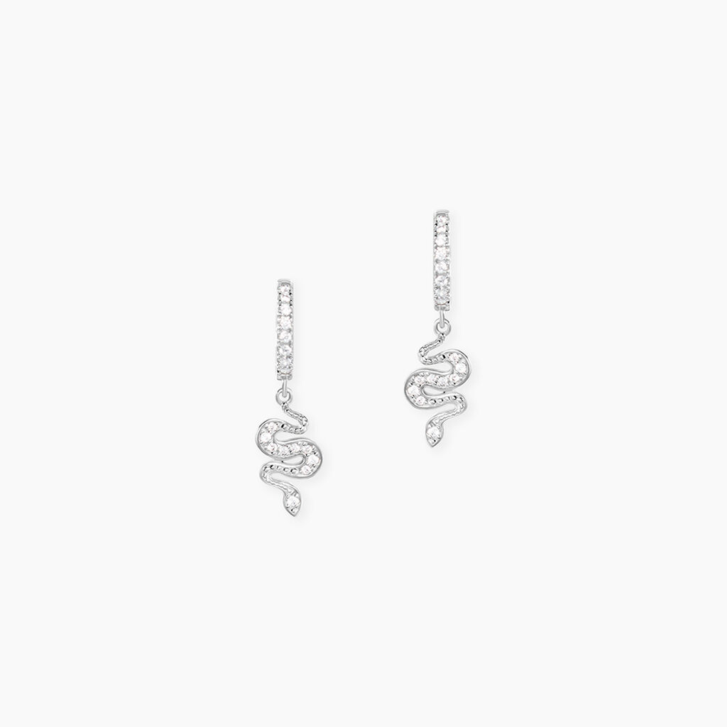Créoles Ysee Argent Blanc Oxyde De Zirconium - Boucles d'oreilles créoles Femme | Histoire d’Or