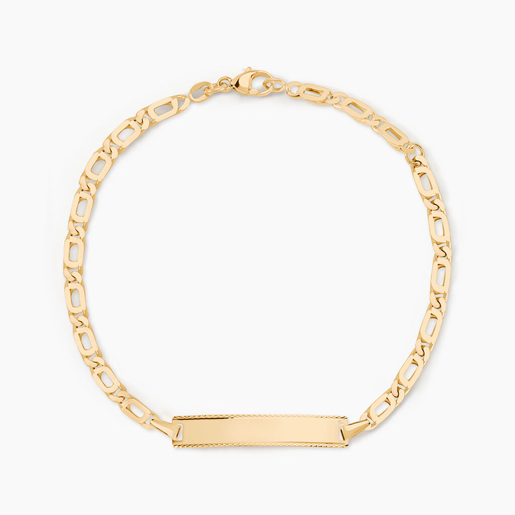 Bracelet Identit&eacute; Fanelia Maille Marine Or Jaune - Bracelets Communion Enfant | Histoire d&rsquo;Or