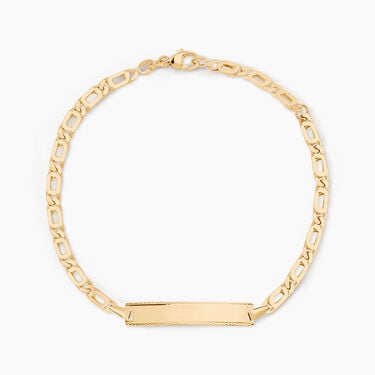 Bracelet Identit&eacute; Fanelia Maille Marine Or Jaune