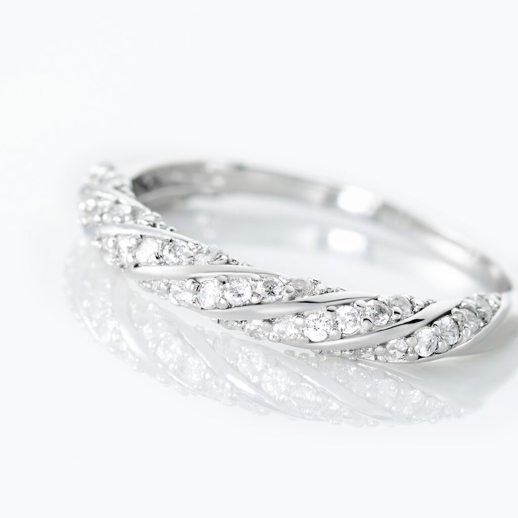 Bague Argent Blanc Clayton Oxydes De Zirconium - Bagues avec pierre Femme | Histoire d&rsquo;Or