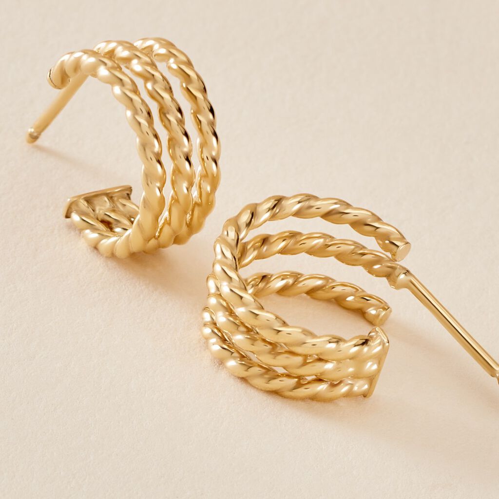 Créoles Clematine Or Jaune - Boucles d'oreilles créoles Femme | Histoire d’Or