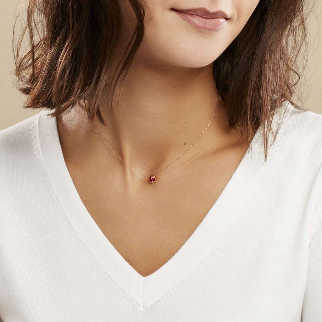 Collier Helidie Coccinelle Or Jaune - Colliers Femme | Histoire d’Or