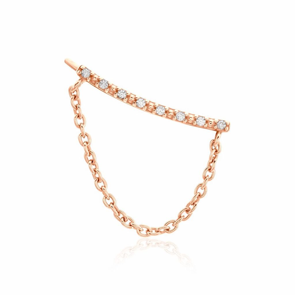 Bijou D'oreille Unitaire Klava Argent Rose Oxyde De Zirconium - Piercings d'oreilles Femme | Histoire d&rsquo;Or