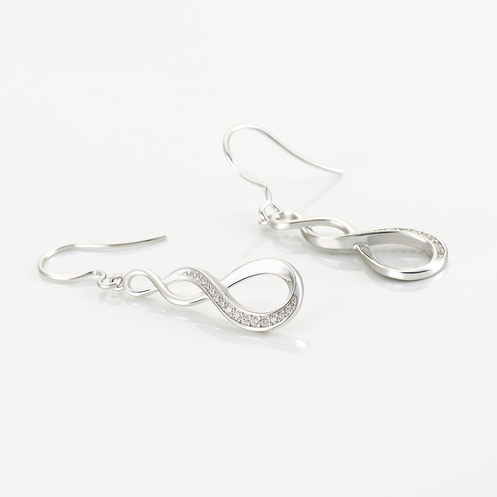 Boucles D'oreilles Pendantes Ayhan Argent Blanc Oxyde De Zirconium - Boucles d'oreilles fantaisie Femme | Histoire d&rsquo;Or