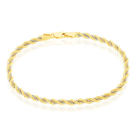 Bracelet Corde Et Venitienne Or Bicolore - Bracelets chaîne Femme | Histoire d’Or