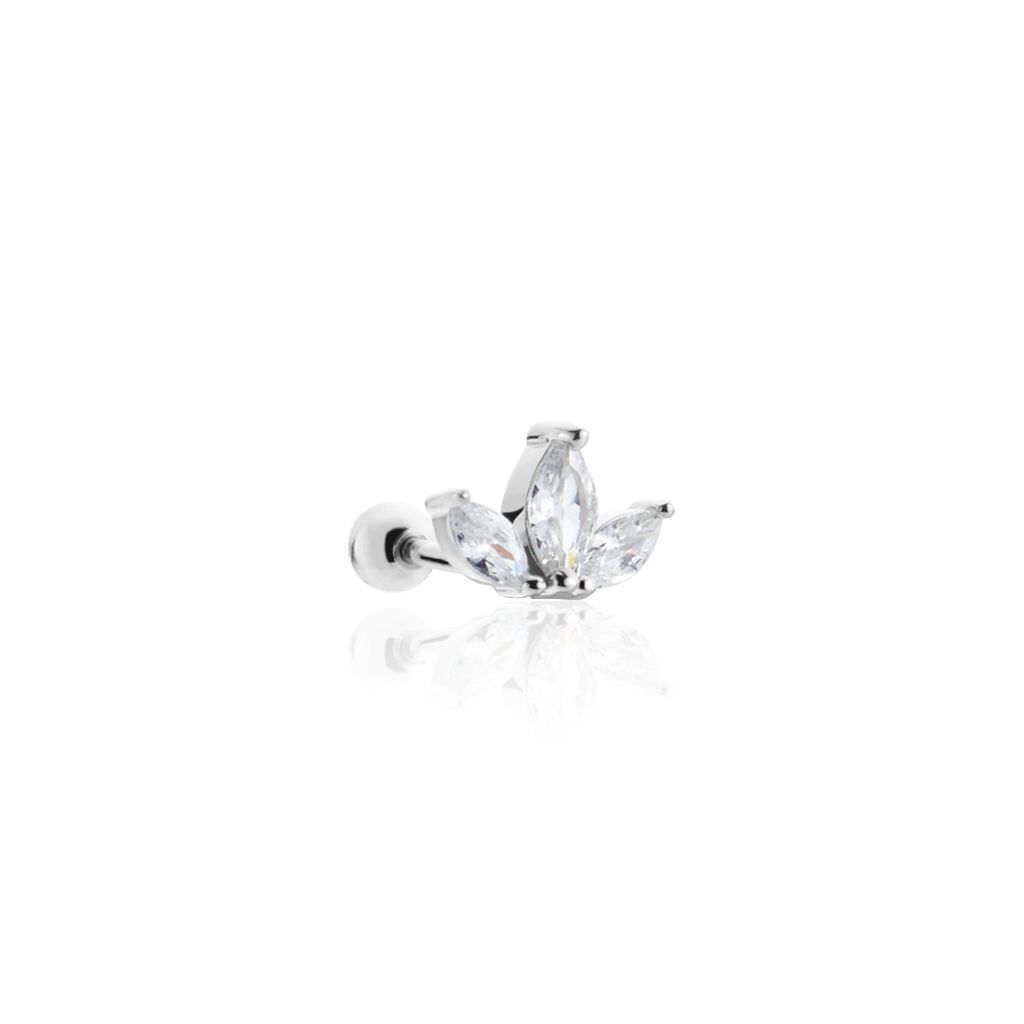 Piercing D'oreilles Argent Père Oxydes De Zirconium - Boucles d'oreilles fantaisie Femme | Histoire d’Or