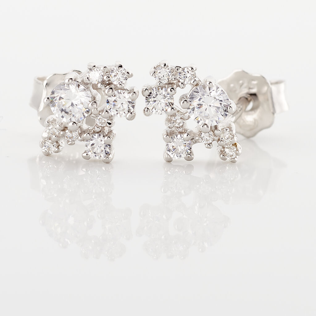 Boucles D'oreilles Pendantes Amissa Argent Blanc Oxyde De Zirconium - Boucles d'oreilles fantaisie Femme | Histoire d&rsquo;Or