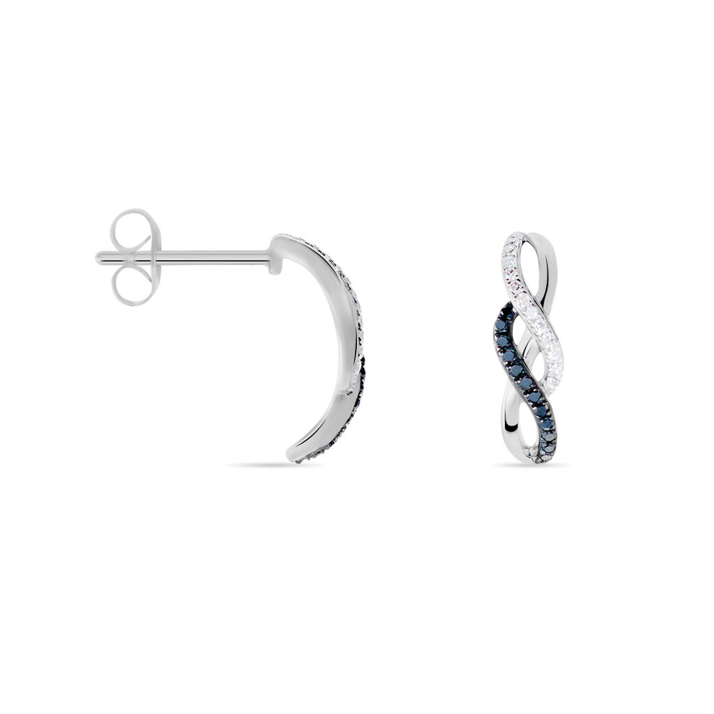 Boucles D'oreilles Puces Callune Or Blanc Diamant - Clous d'oreilles Femme | Histoire d&rsquo;Or