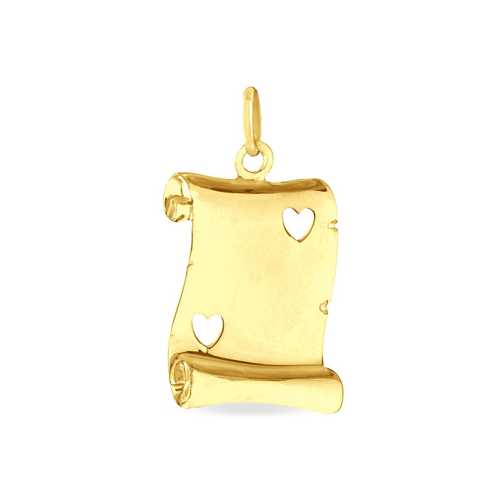 Pendentif Sirona Parchemin Message Or Jaune - Pendentifs Famille | Histoire d&rsquo;Or