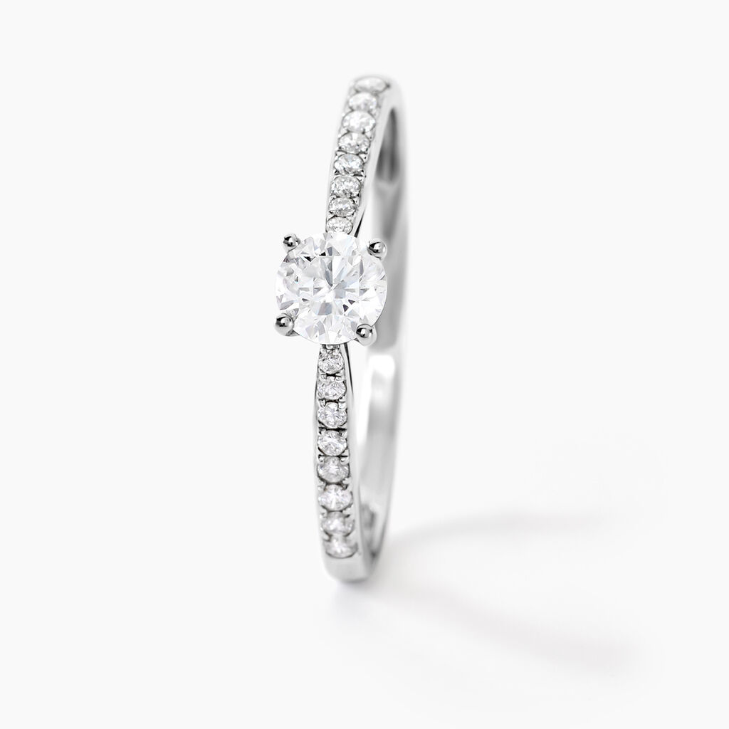 Bague Solitaire Hemera Or Blanc Diamant - Bagues solitaires Femme | Histoire d&rsquo;Or