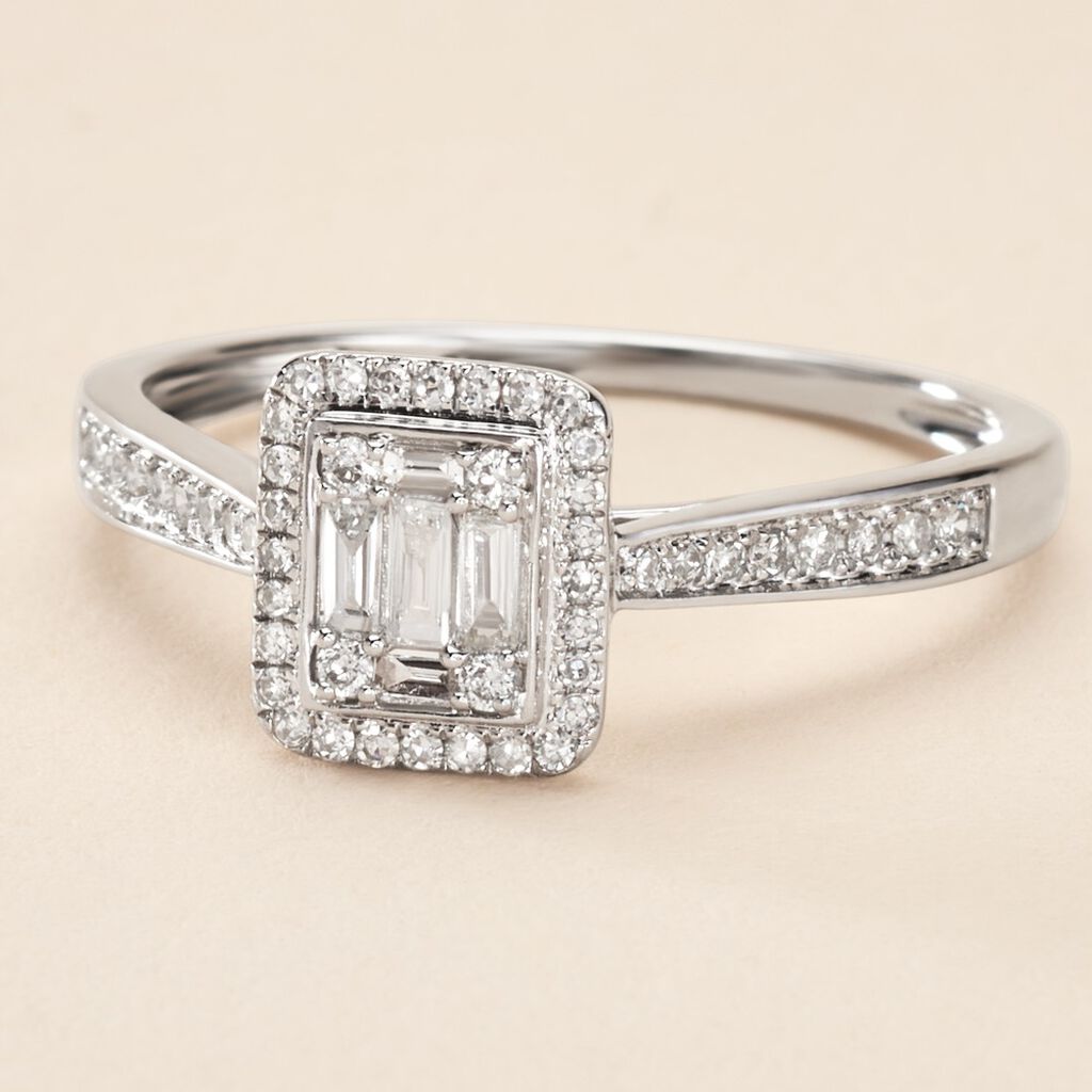 Bague Collection 1986 Or Blanc Diamant - Bagues solitaires Femme | Histoire d&rsquo;Or