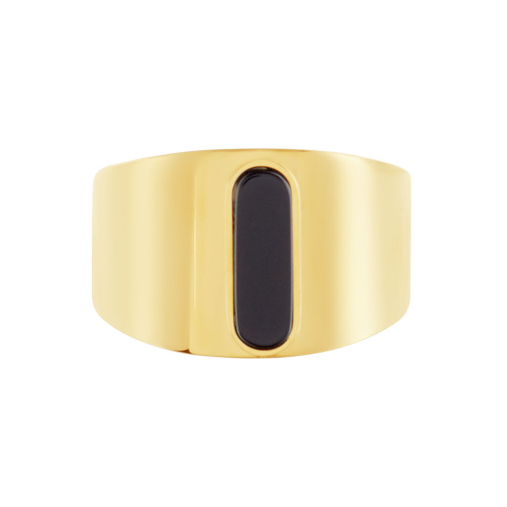 Bague Acier Doré Volcanus Agate - Bagues solitaires Femme | Histoire d’Or