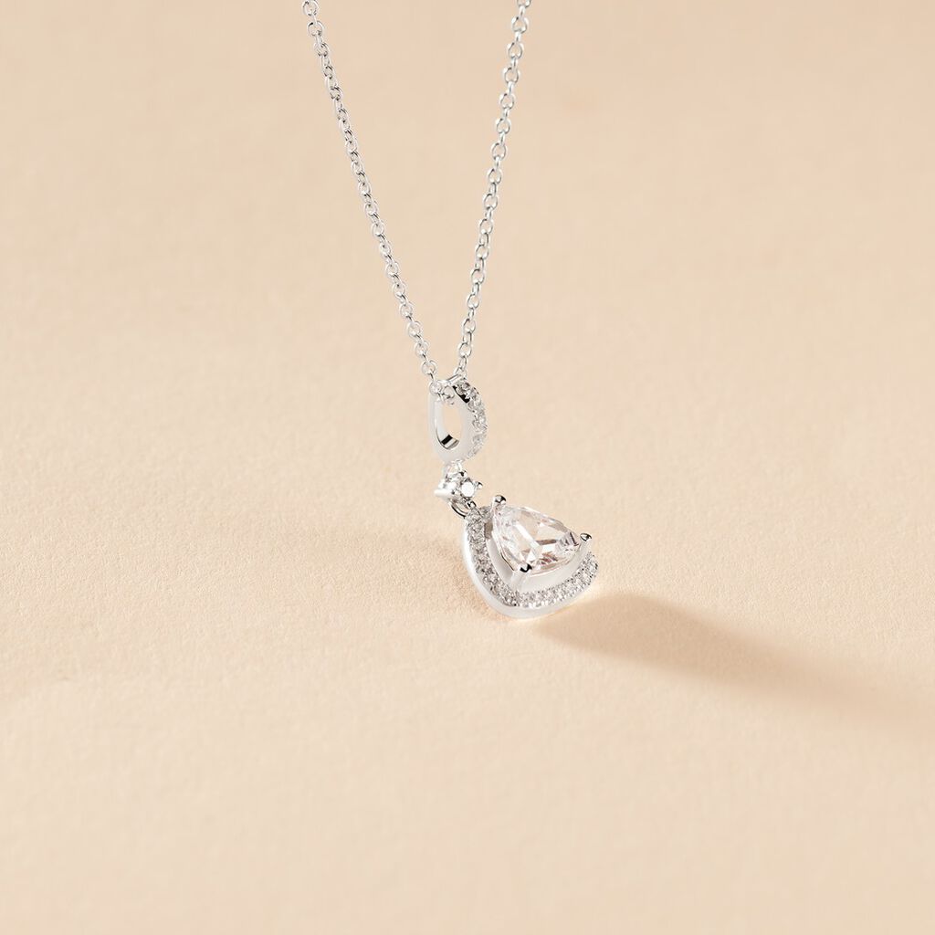 Collier Amantine Argent Blanc Oxyde De Zirconium - Colliers fantaisie Femme | Histoire d&rsquo;Or