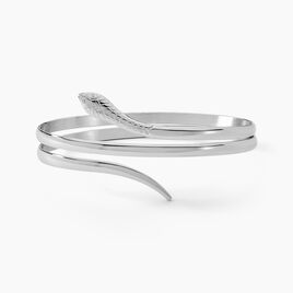 Bracelet Jonc Solitaae Argent Blanc - Bracelets joncs Femme | Histoire d’Or