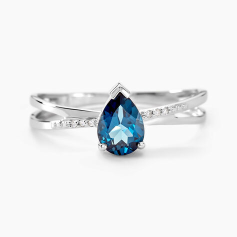 Bague Teresa Or Blanc Topaze Et Diamant - Bagues solitaires Femme | Histoire d&rsquo;Or