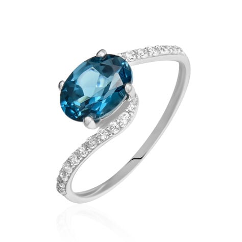 Bague Or Blanc Erwin Topaze Oxydes De Zirconium - Bagues solitaires Femme | Histoire d&rsquo;Or