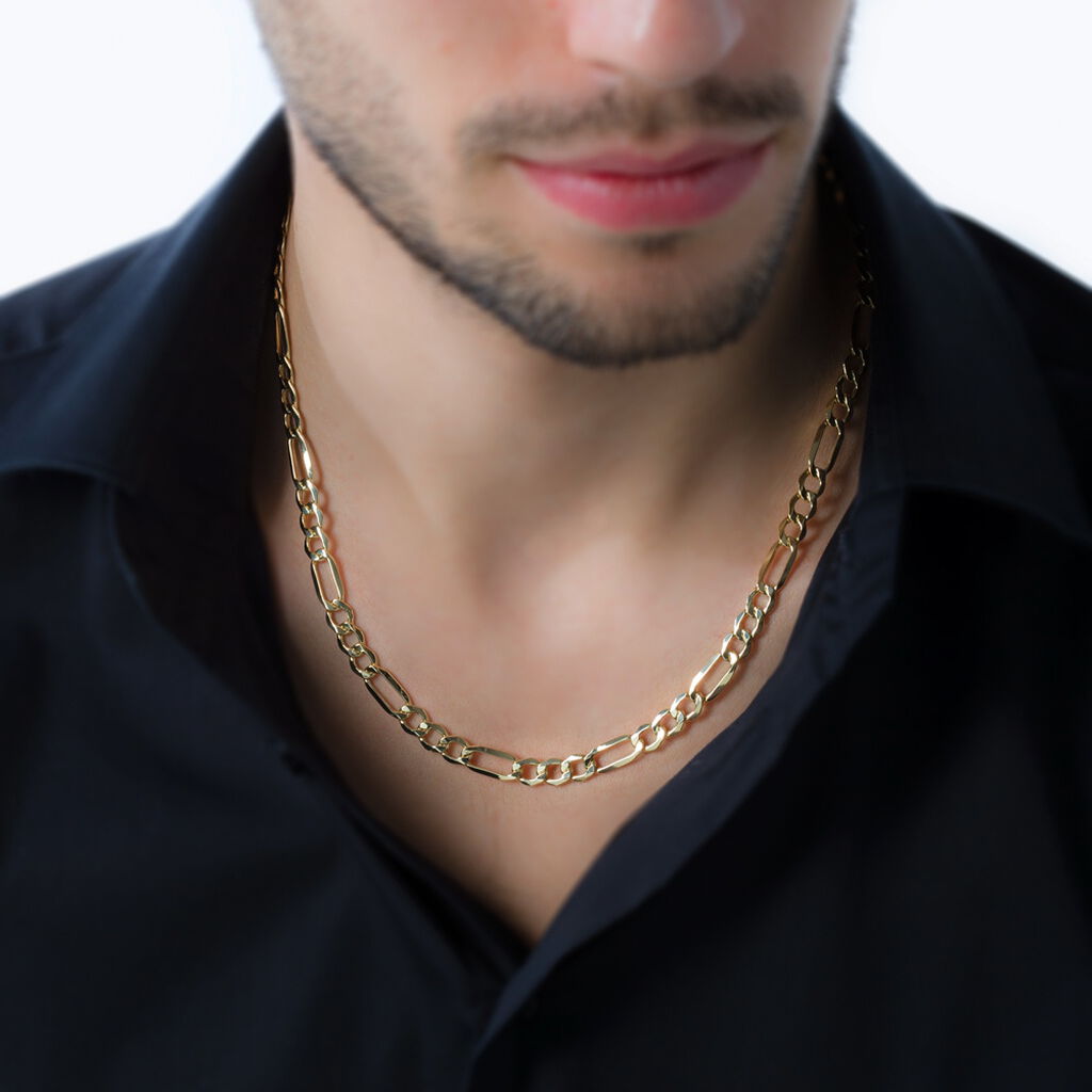 Collier Or Jaune Maille Alternée - Chaines Homme | Histoire d’Or