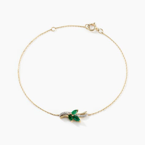 Bracelet Angie Or Jaune Emeraude Diamant - Bracelets Femme | Histoire d&rsquo;Or