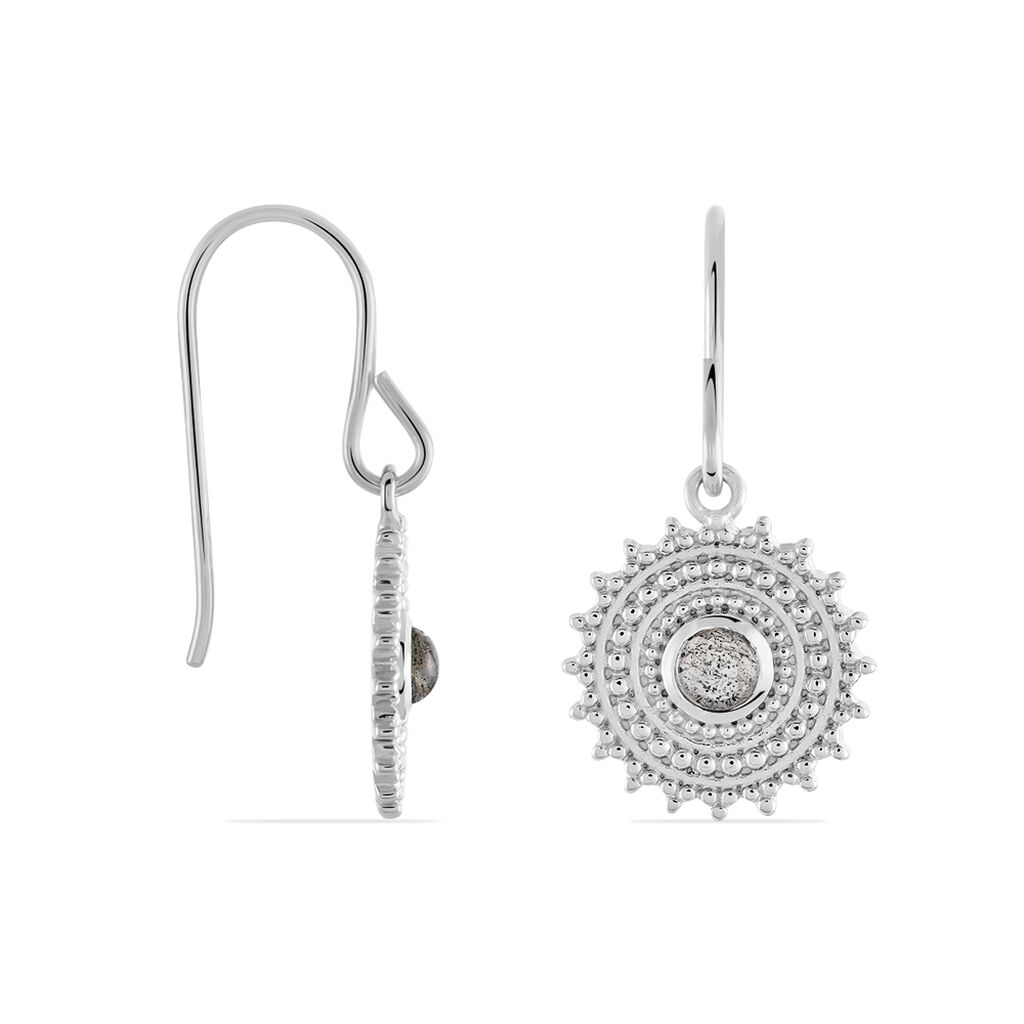 Boucles D'oreilles Pendantes Nyoko Argent Blanc Labradorite - Boucles d'oreilles fantaisie Femme | Histoire d’Or