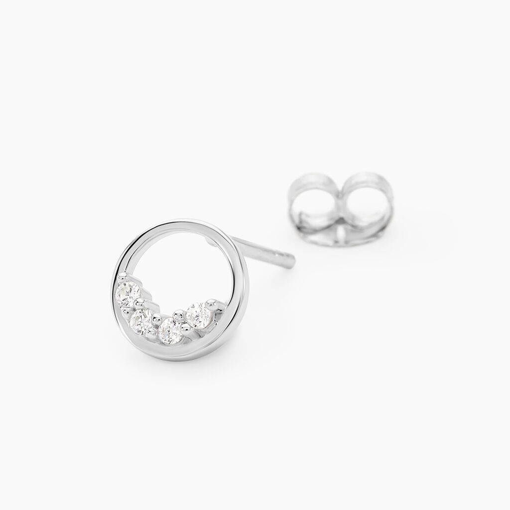 Boucles D'oreilles Puces Argent Blanc Vivence Oxydes De Zirconium - Boucles d'oreilles fantaisie Femme | Histoire d&rsquo;Or