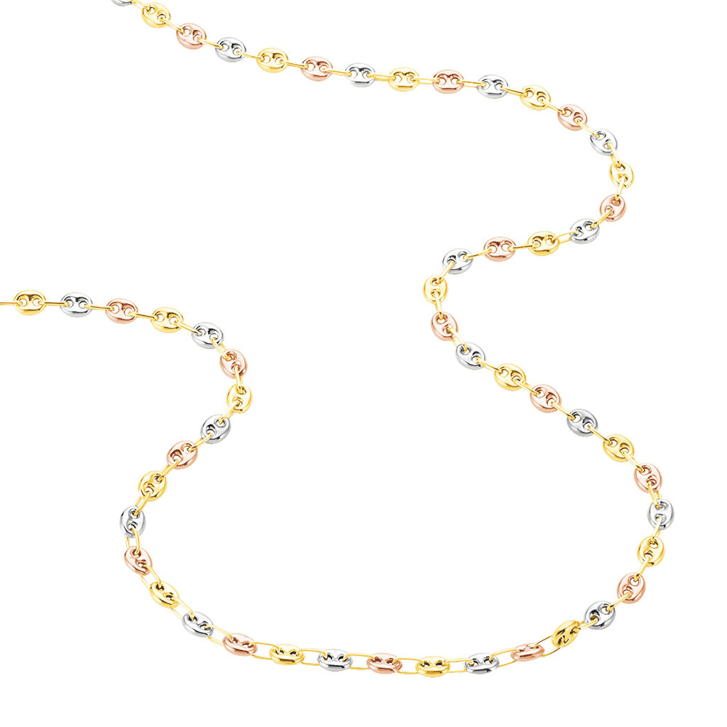 Collier Maille Dami Maille Grain De Cafe Or Tricolore - Chaines Femme | Histoire d’Or